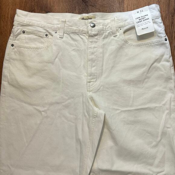 NWT Madewell Low-Slung Baggy Crop In Pure White Size 31 - Picture 6 of 12